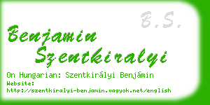 benjamin szentkiralyi business card