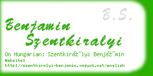 benjamin szentkiralyi business card